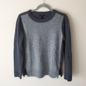 J. Crew Double-Zip two toned gray sweater- medium